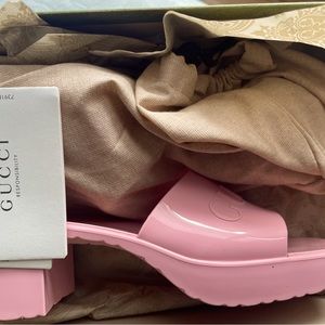 Gucci pastel pink mules/ clogs